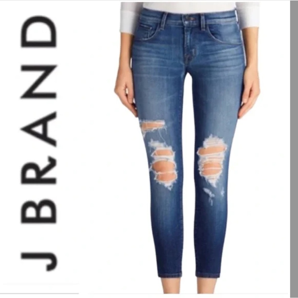 J Brand Women's Ankle Cropped Blue Jeans